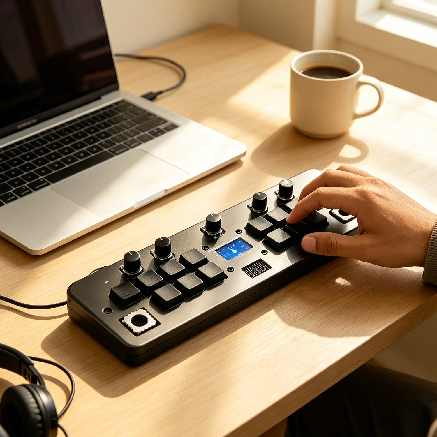 Portable Mini Synth with MIDI Controller – Standalone or DAW‑Connected, Always in Tune