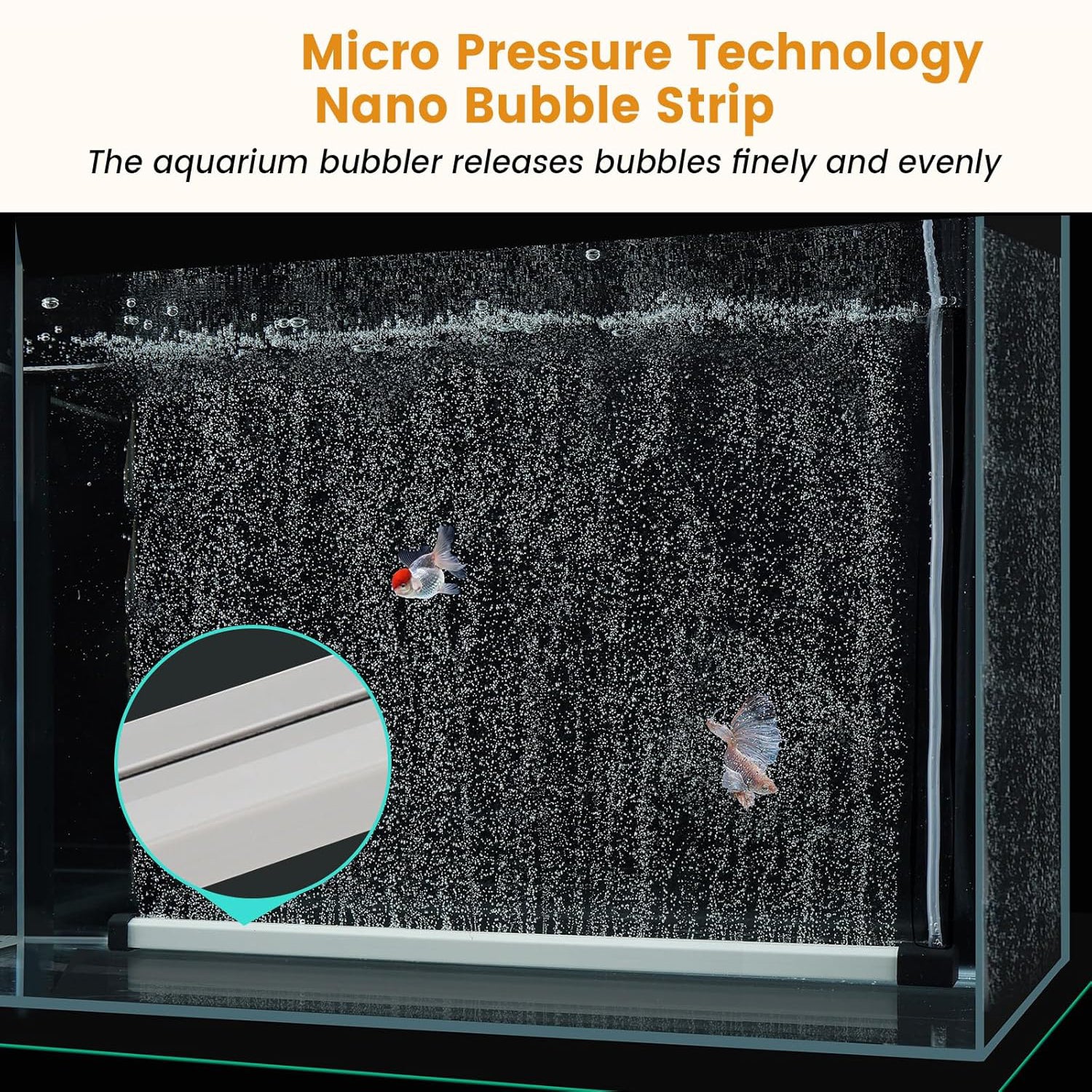 Nano Bubble Air Stone Bar – Ultra-Fine Bubble Curtain for Aquariums, Quiet Operation