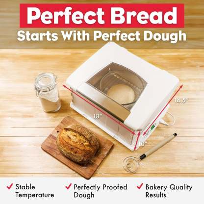 Foldable Bread Proofer & Slow Cooker – 70–195°F, Fits 2 Loaves or 8‑Quart Pot, Precise Fermentation Control