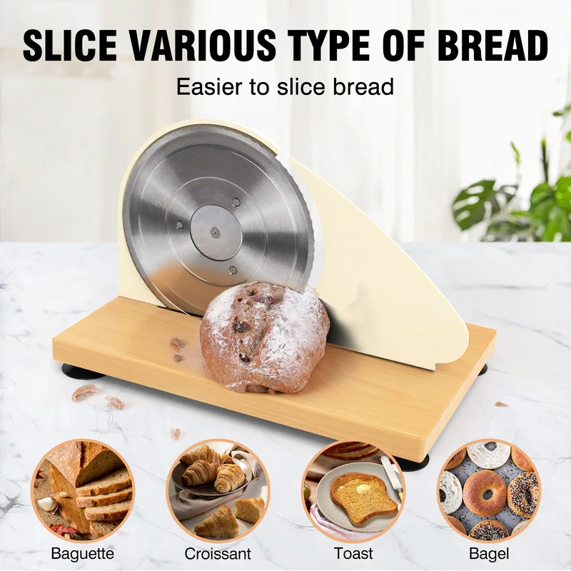 Adjustable Manual Bread Slicer – Stainless Steel Blades, Solid Wood Base, 0–0.8″ Thickness Control
