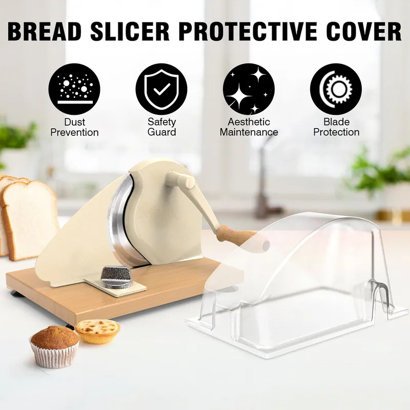 Adjustable Manual Bread Slicer – Stainless Steel Blades, Solid Wood Base, 0–0.8″ Thickness Control