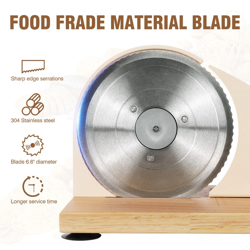 Adjustable Manual Bread Slicer – Stainless Steel Blades, Solid Wood Base, 0–0.8″ Thickness Control