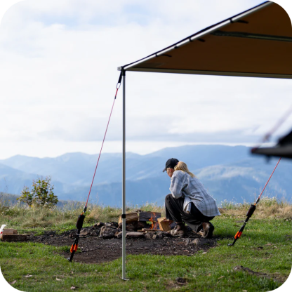RV Awning Tie‑Down Kit – 2 Ropes, 2 Soft Springs, Storage Bag, Wind‑Resistant Setup