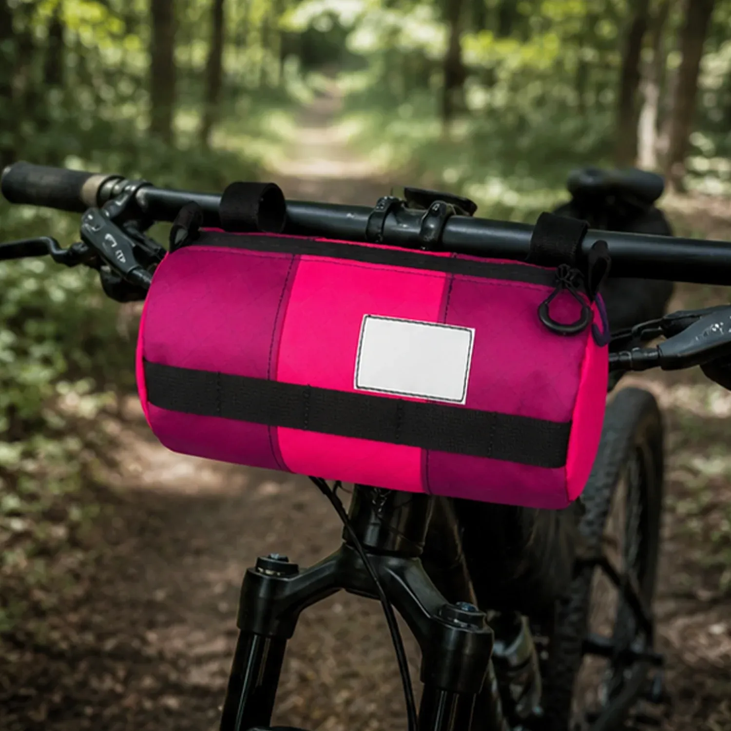 Bike Snack & Gear Storage System – Triangular Food Bag + Handlebar Roll Bag for Cycling Adventures