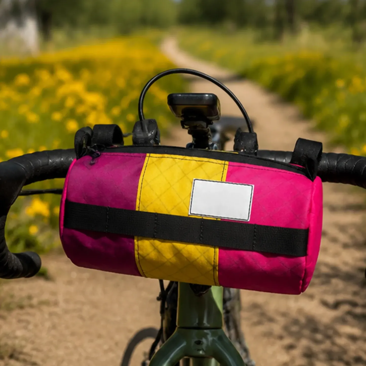 Bike Snack & Gear Storage System – Triangular Food Bag + Handlebar Roll Bag for Cycling Adventures