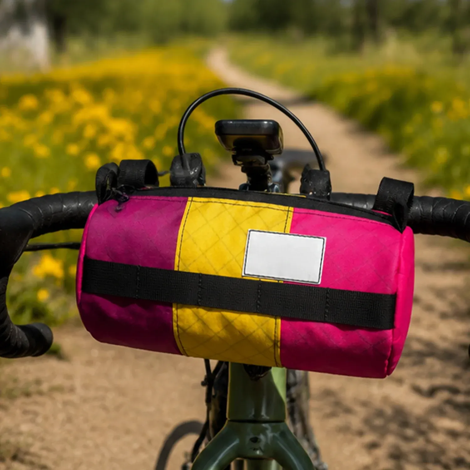 Bike Snack & Gear Storage System – Triangular Food Bag + Handlebar Roll Bag for Cycling Adventures