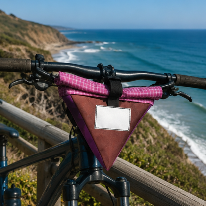 Bike Snack & Gear Storage System – Triangular Food Bag + Handlebar Roll Bag for Cycling Adventures