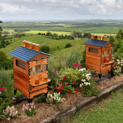 Premium Beehive – Lever‑Activated Harvest, Western Red Cedar, 7‑Frame