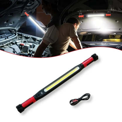 Magnetic flashlight with built-in hook