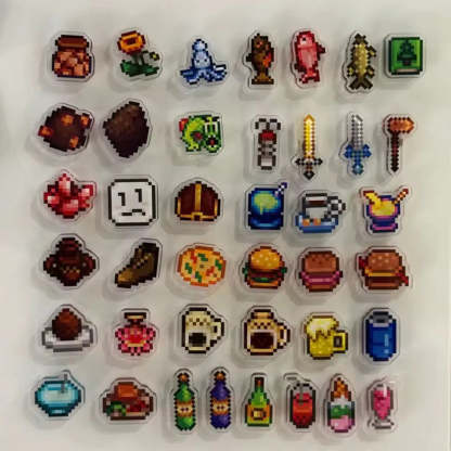 Stardew Valley Mini Acrylic Fridge Magnets – Pixel Art Crop & Fruit Magnets