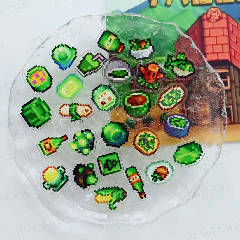 Stardew Valley Mini Acrylic Fridge Magnets – Pixel Art Crop & Fruit Magnets