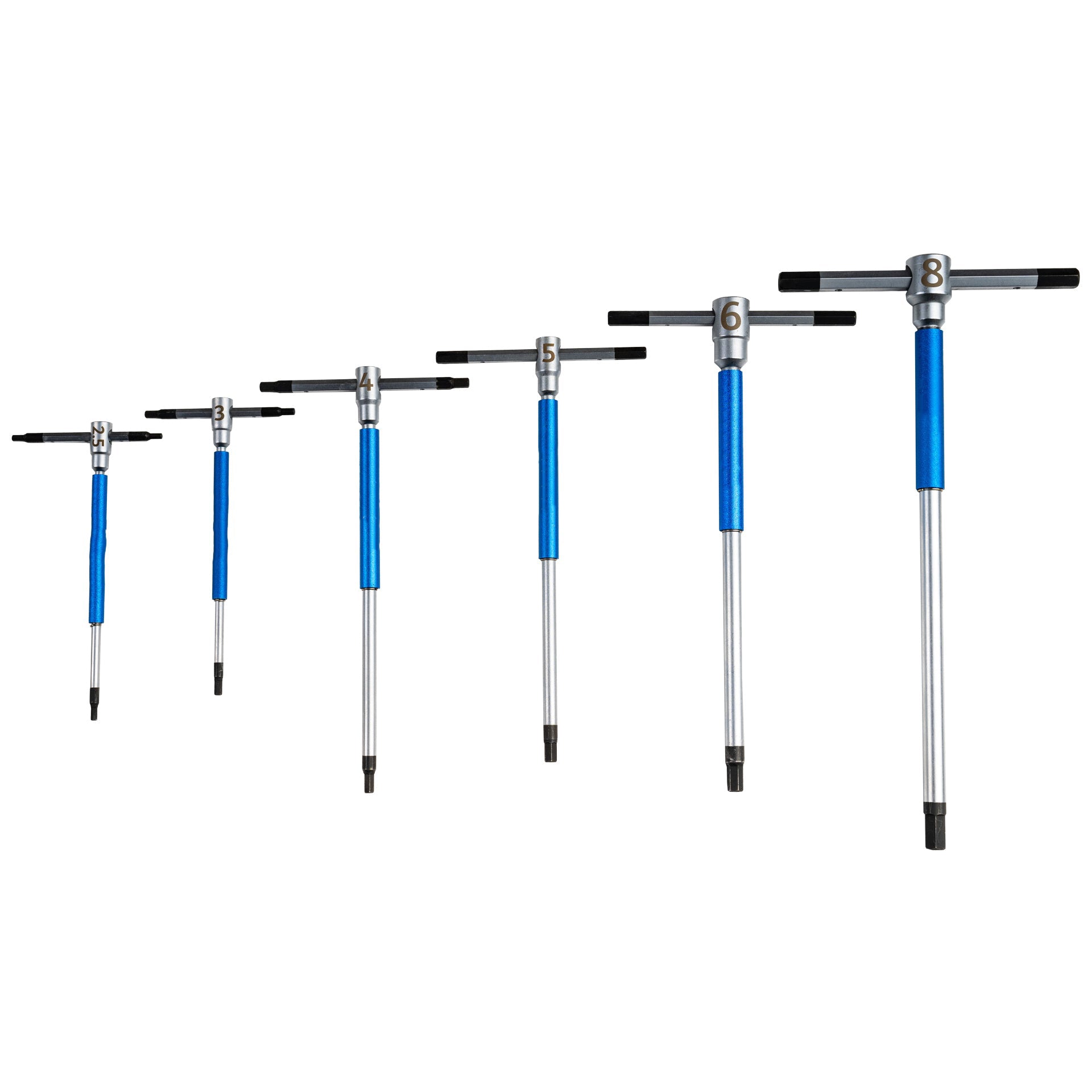 Sliding T-Handle Hex Tool Set – 6 Sizes with Roll-Up Pouch