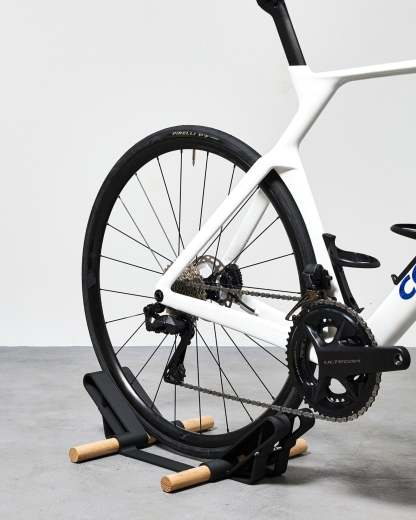 Bicycle Stand – Vertical Bike Display with Solid Oak Design