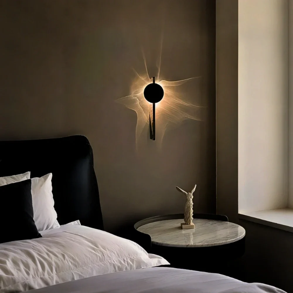 Velwave Wall Sconce – Adjustable Ripple Light, Modern Minimalist, Warm White LED