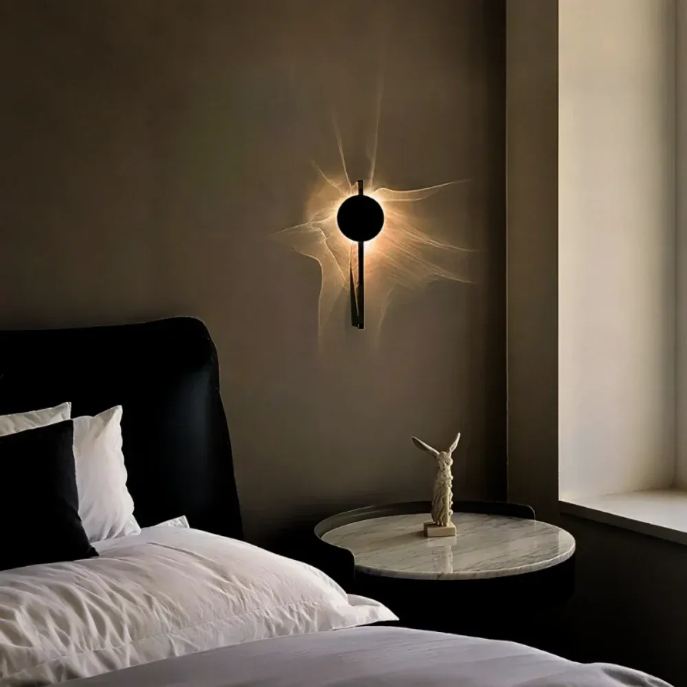 Velwave Wall Sconce – Adjustable Ripple Light, Modern Minimalist, Warm White LED