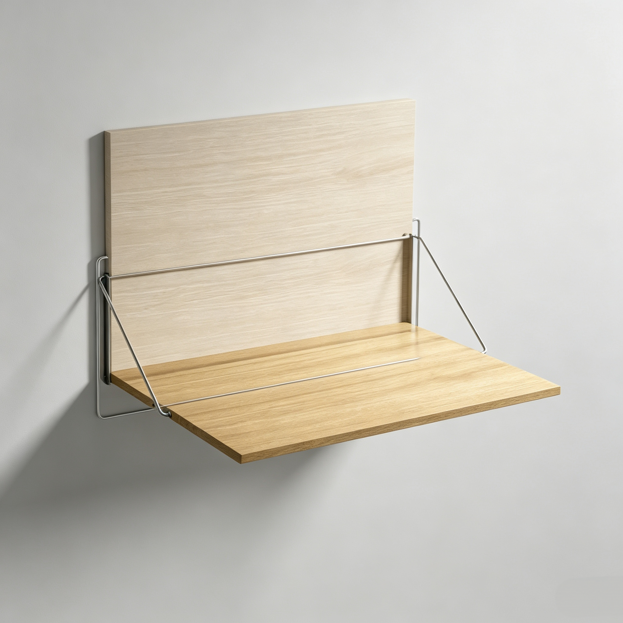 Fold-Out Wall Desk – Folds Flat in Seconds, Oak & Steel, Space-Saving