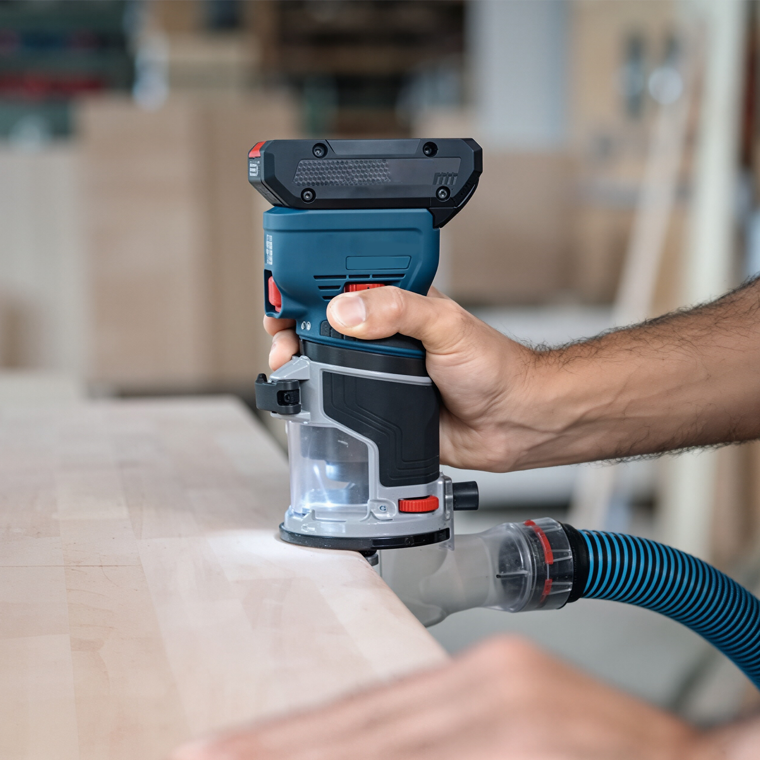Cordless Trimmer with Dust Adapter – Lightweight, Balanced, Hands‑Free Spindle Lock