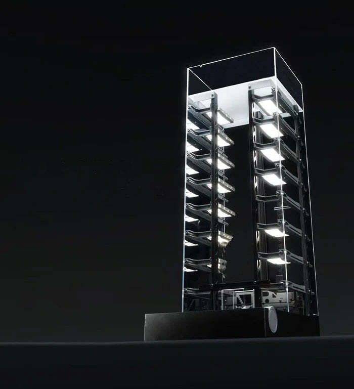 Smart Display Garage for 1:64 Scale Models – App-Controlled, 14 Slots, PRO Recognition Available