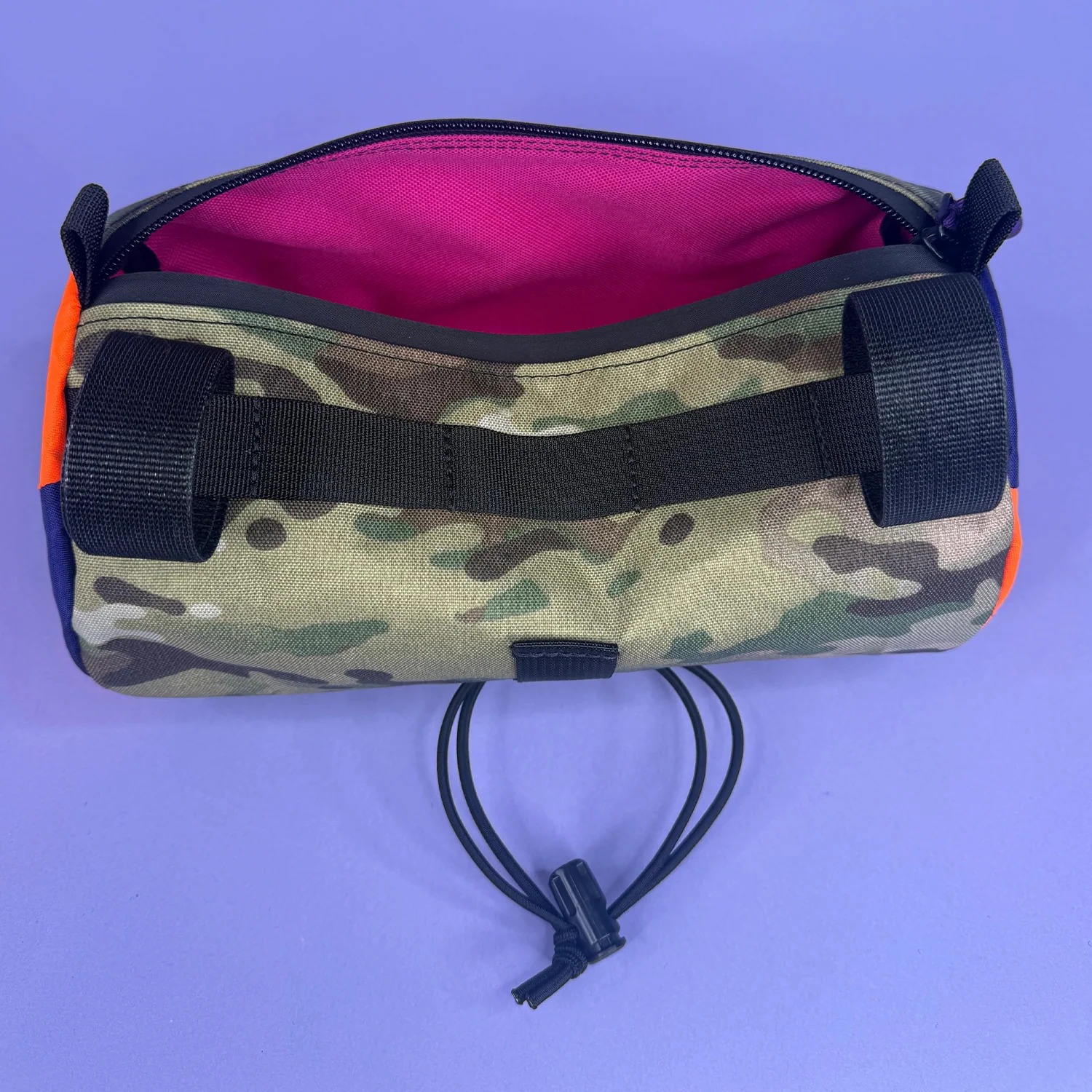 Bike Snack & Gear Storage System – Triangular Food Bag + Handlebar Roll Bag for Cycling Adventures