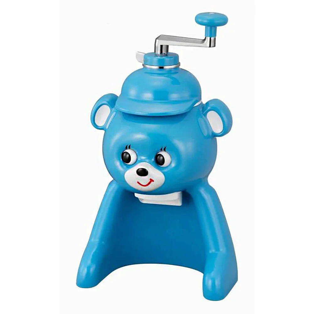 Retro Bear-Shaped Ice Shaver – Manual Spiral Handle, Stainless Steel Blade for Homemade Shaved Ice
