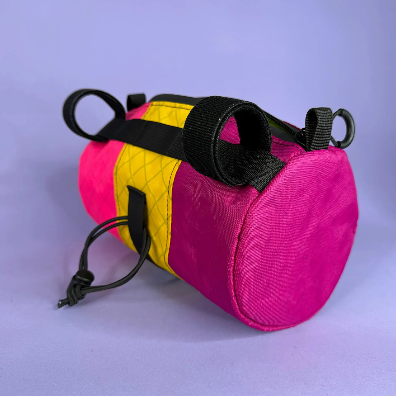 Bike Snack & Gear Storage System – Triangular Food Bag + Handlebar Roll Bag for Cycling Adventures