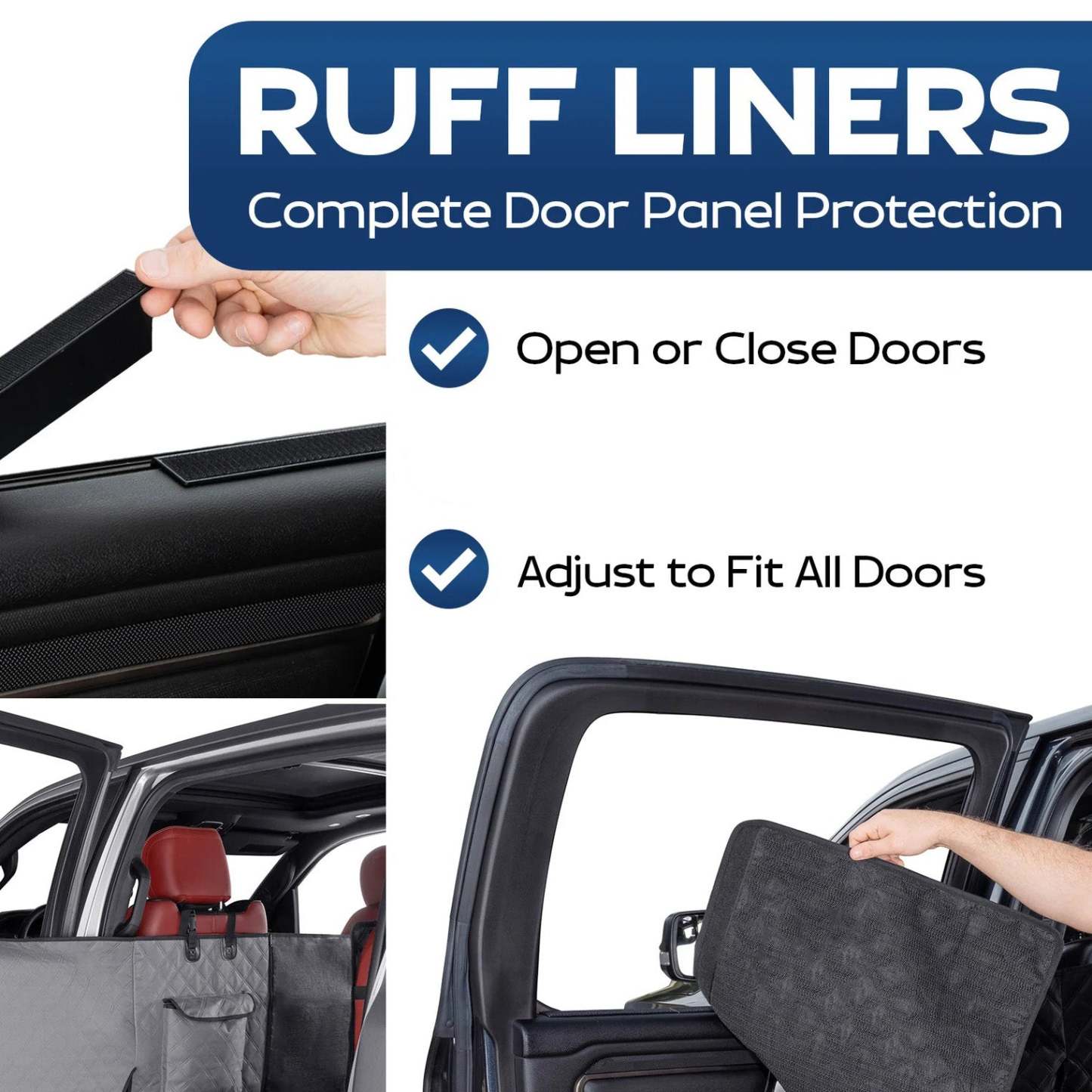 Crew Cab Truck Pet Seat Cover – Full Coverage, Fold‑Down Seat Compatible, Door Panel Protection