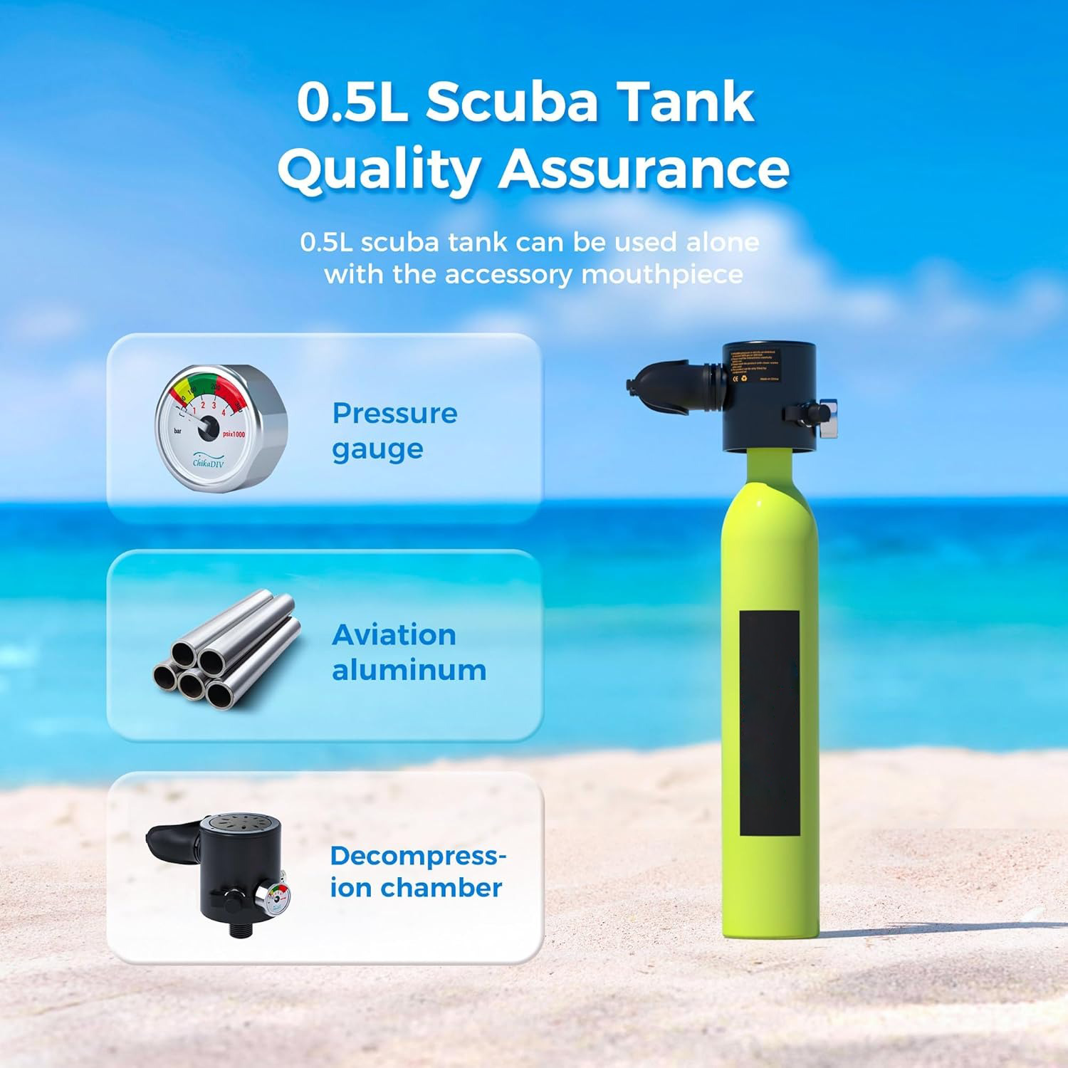 Mini diving tank with diving mask