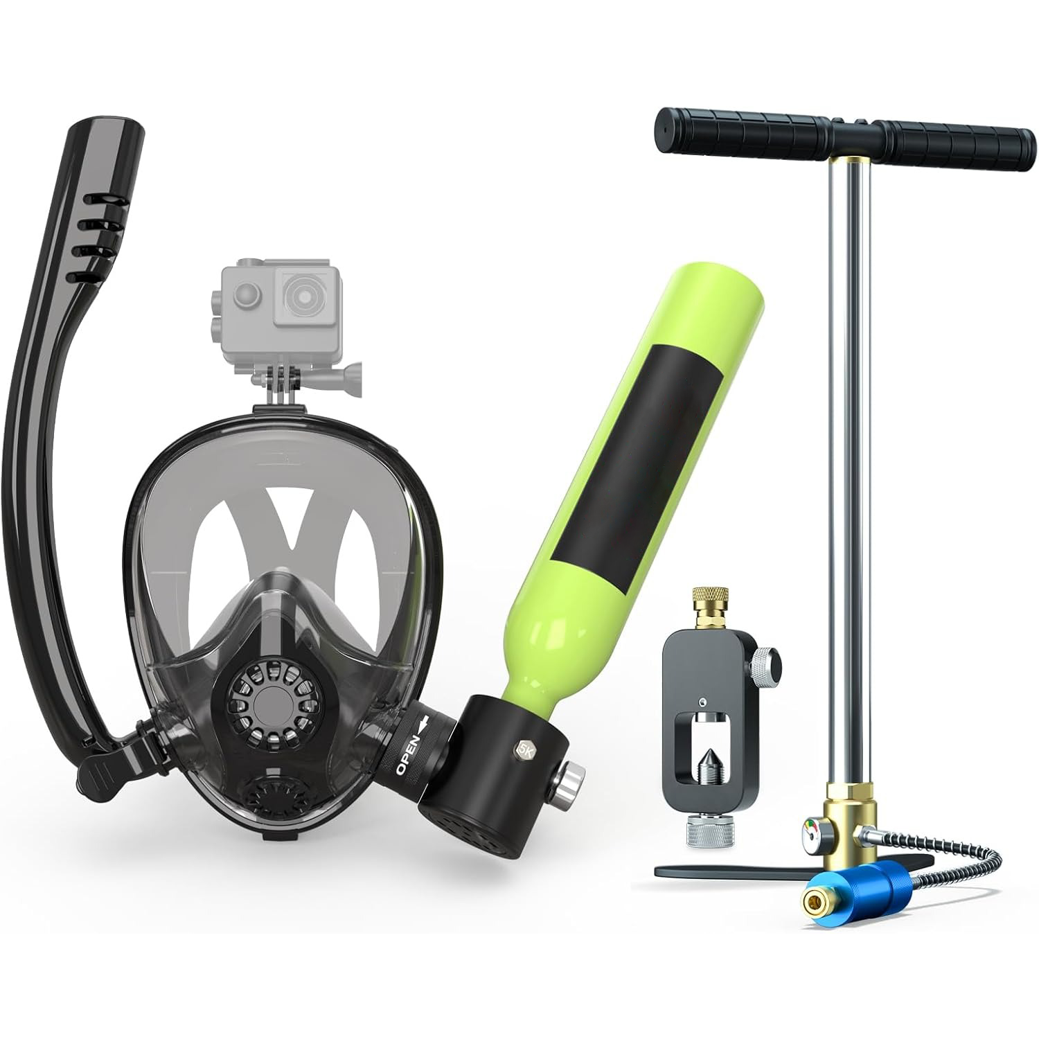 Mini diving tank with diving mask