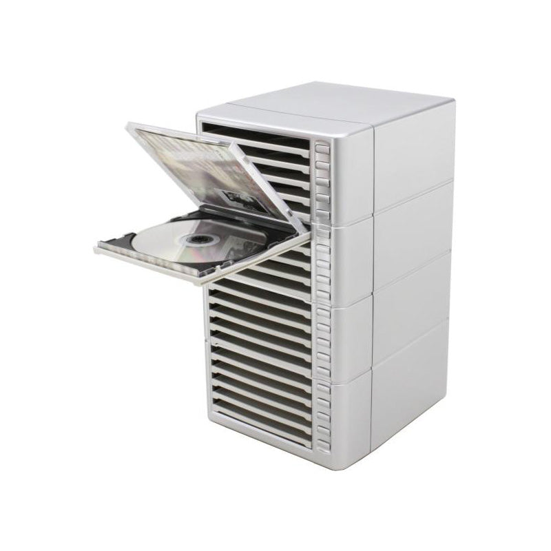 Stackable CD Storage Rack – One‑Touch Eject, Holds 20 Discs, Space‑Saving Design
