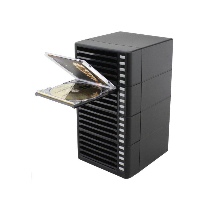 Stackable CD Storage Rack – One‑Touch Eject, Holds 20 Discs, Space‑Saving Design