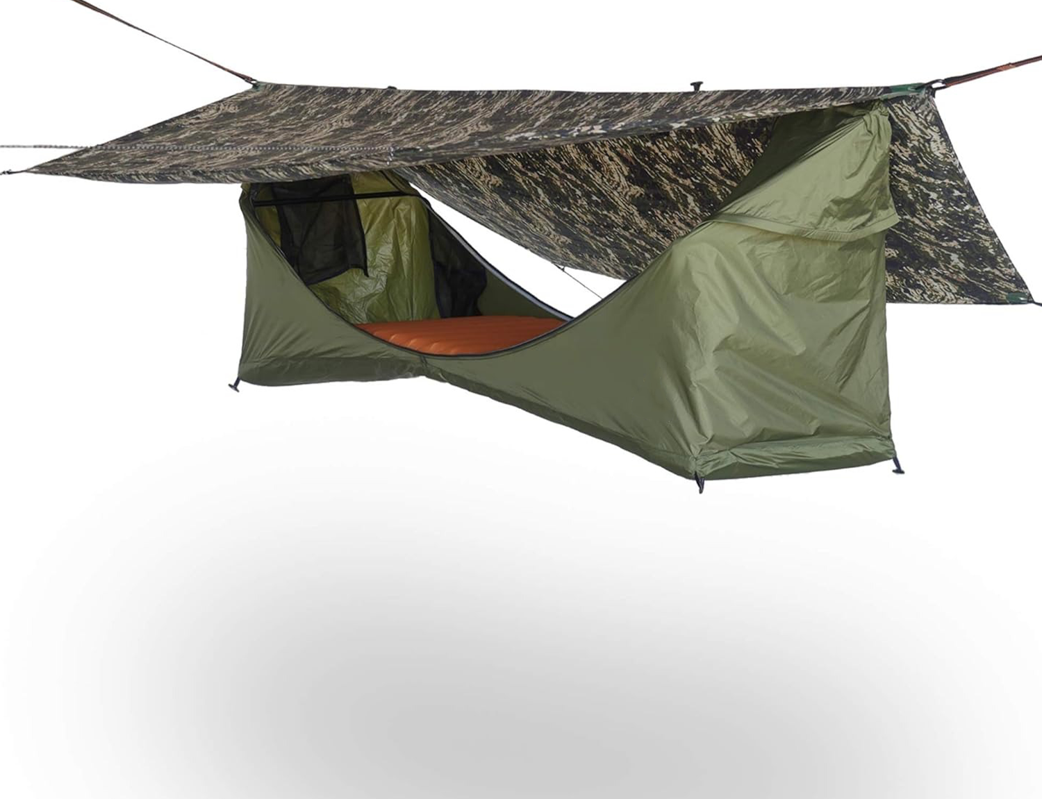 Flat-lying waterproof hammock tent