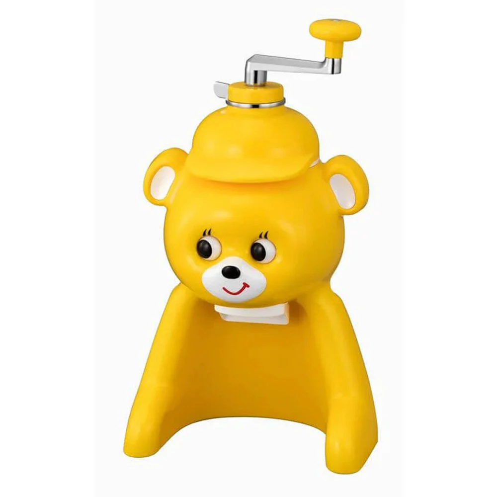 Retro Bear-Shaped Ice Shaver – Manual Spiral Handle, Stainless Steel Blade for Homemade Shaved Ice