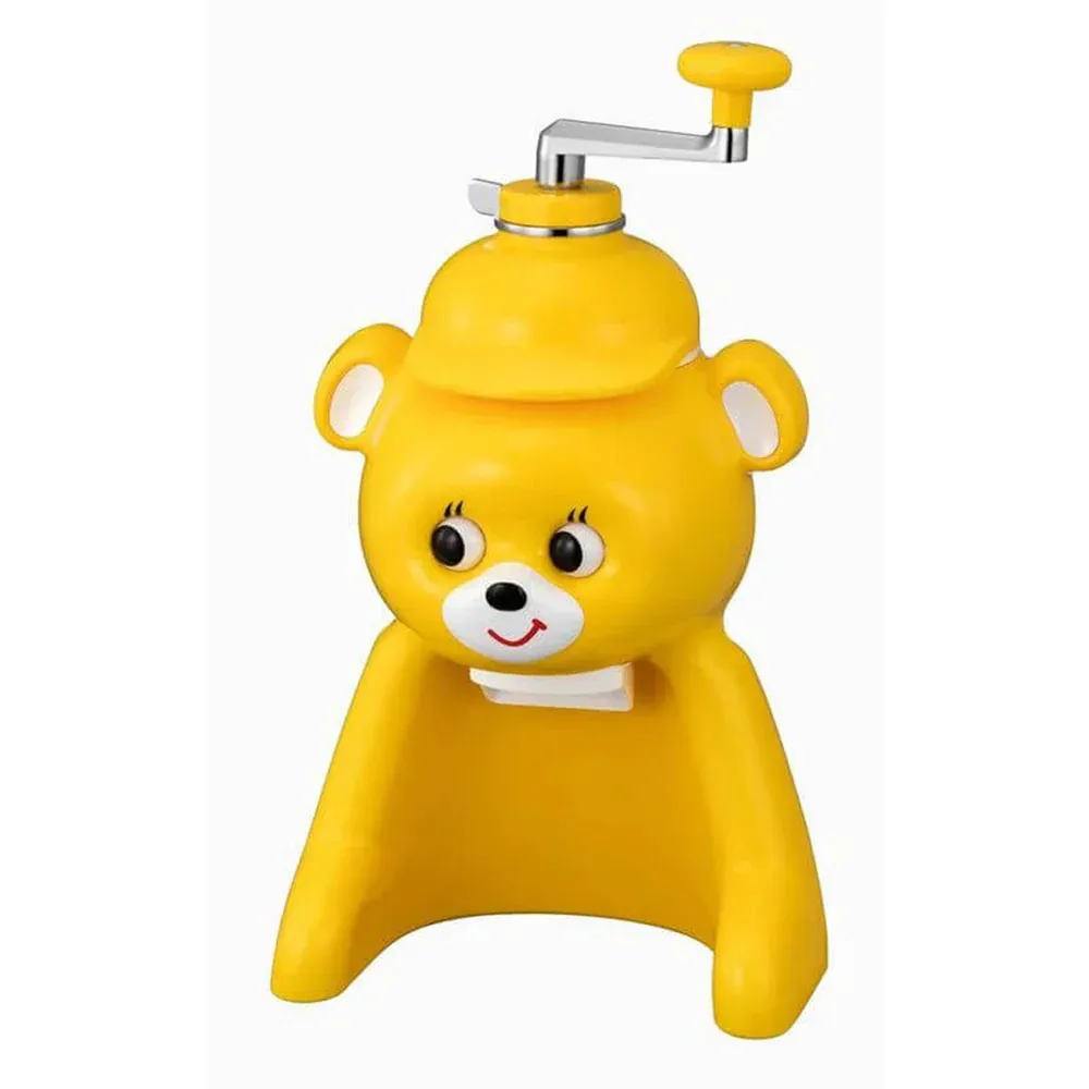 Retro Bear-Shaped Ice Shaver – Manual Spiral Handle, Stainless Steel Blade for Homemade Shaved Ice