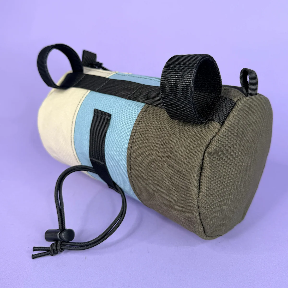 Bike Snack & Gear Storage System – Triangular Food Bag + Handlebar Roll Bag for Cycling Adventures