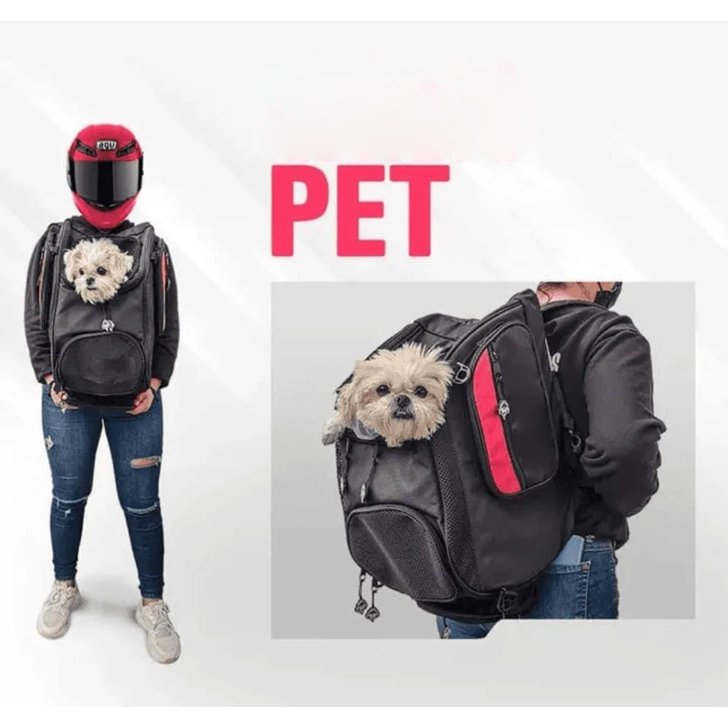 Motorcycle Pet Backpack – Tank‑Mounted Carrier for Dogs & Cats, Up to 12kg