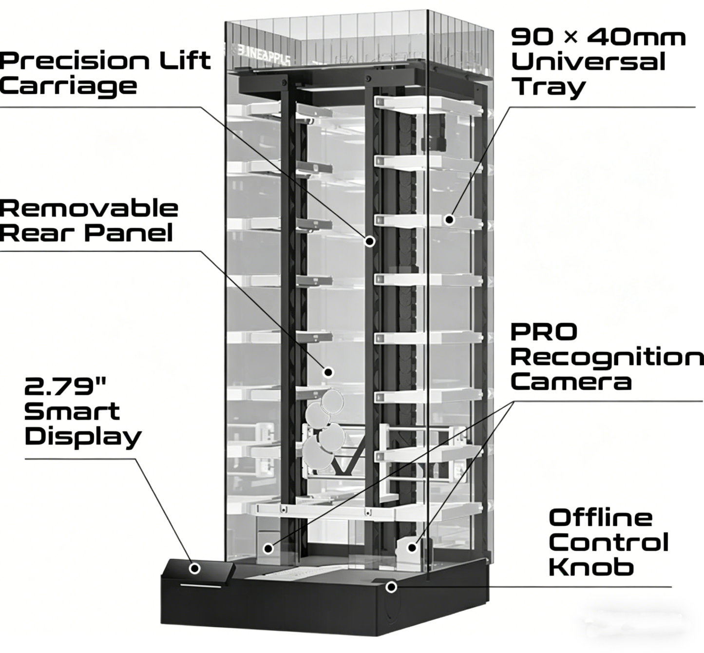 Smart Display Garage for 1:64 Scale Models – App-Controlled, 14 Slots, PRO Recognition Available