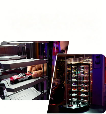 Smart Display Garage for 1:64 Scale Models – App-Controlled, 14 Slots, PRO Recognition Available