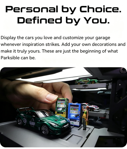 Smart Display Garage for 1:64 Scale Models – App-Controlled, 14 Slots, PRO Recognition Available