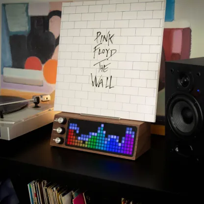 Smart Vinyl Record Stand – Music Visualizer with LED Screen, 13 Visual Modes, Built‑in Mic
