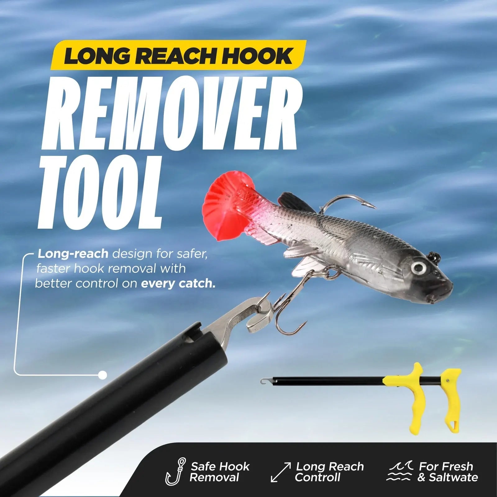 Long Handle Fish Hook Remover – Safe, Fast Hook Removal for Catch & Release