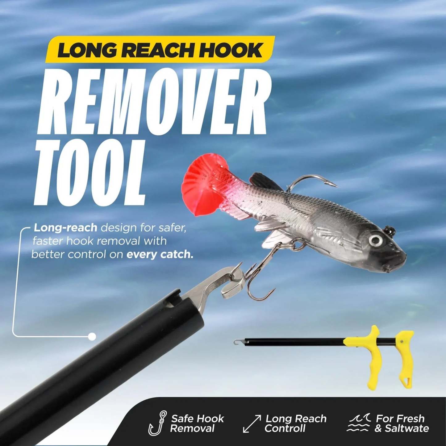 Long Handle Fish Hook Remover – Safe, Fast Hook Removal for Catch & Release
