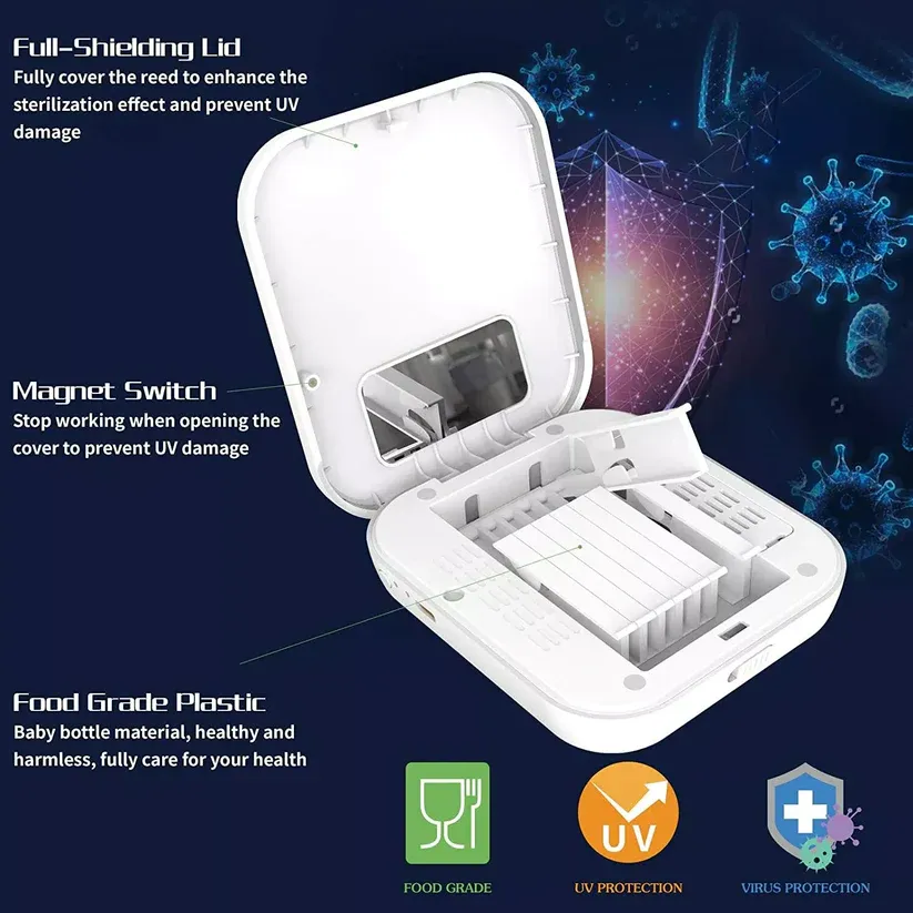 Electric UV Disinfection Cleaning Reed Case for Clarinet & Saxophone