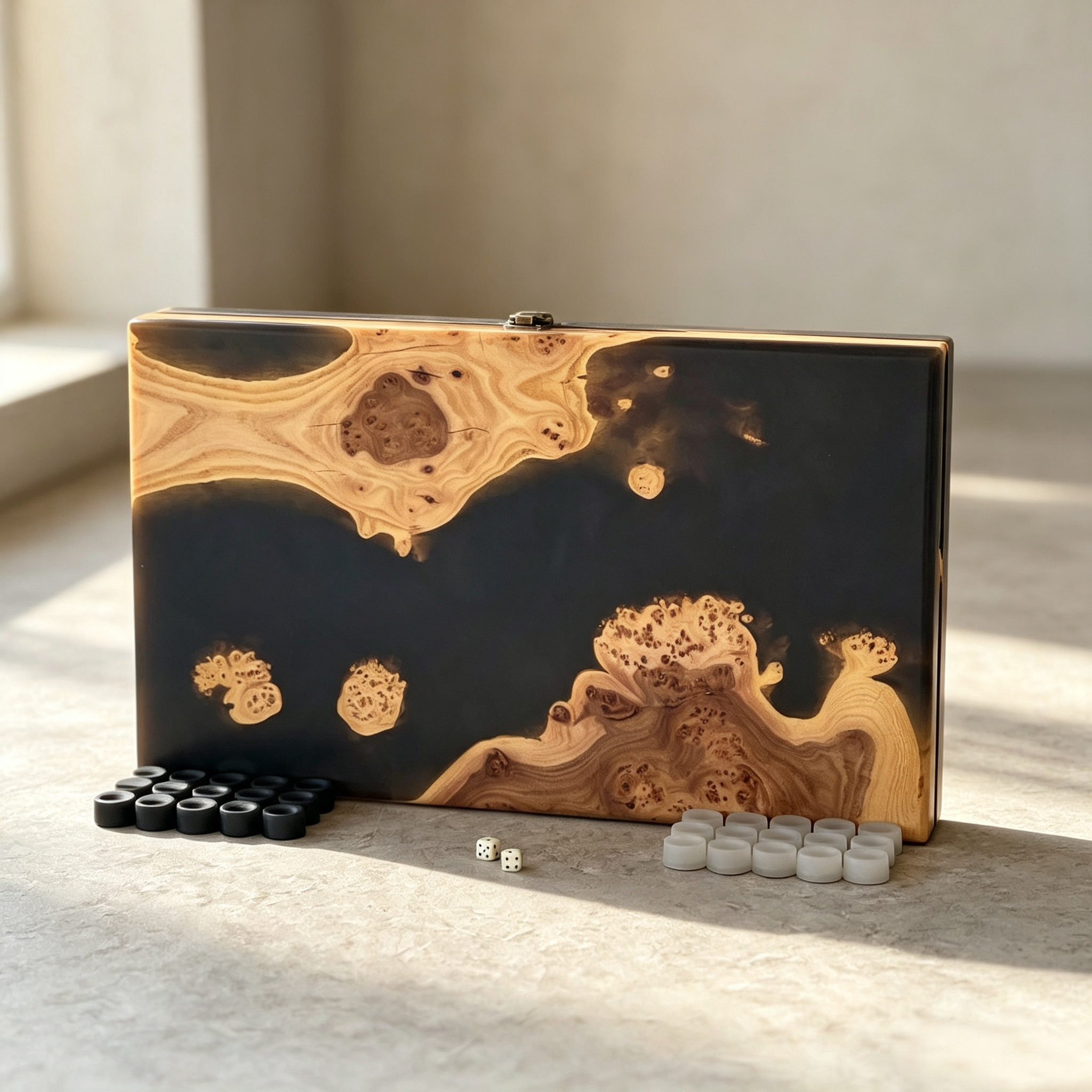 Luxury Epoxy Resin Backgammon Set