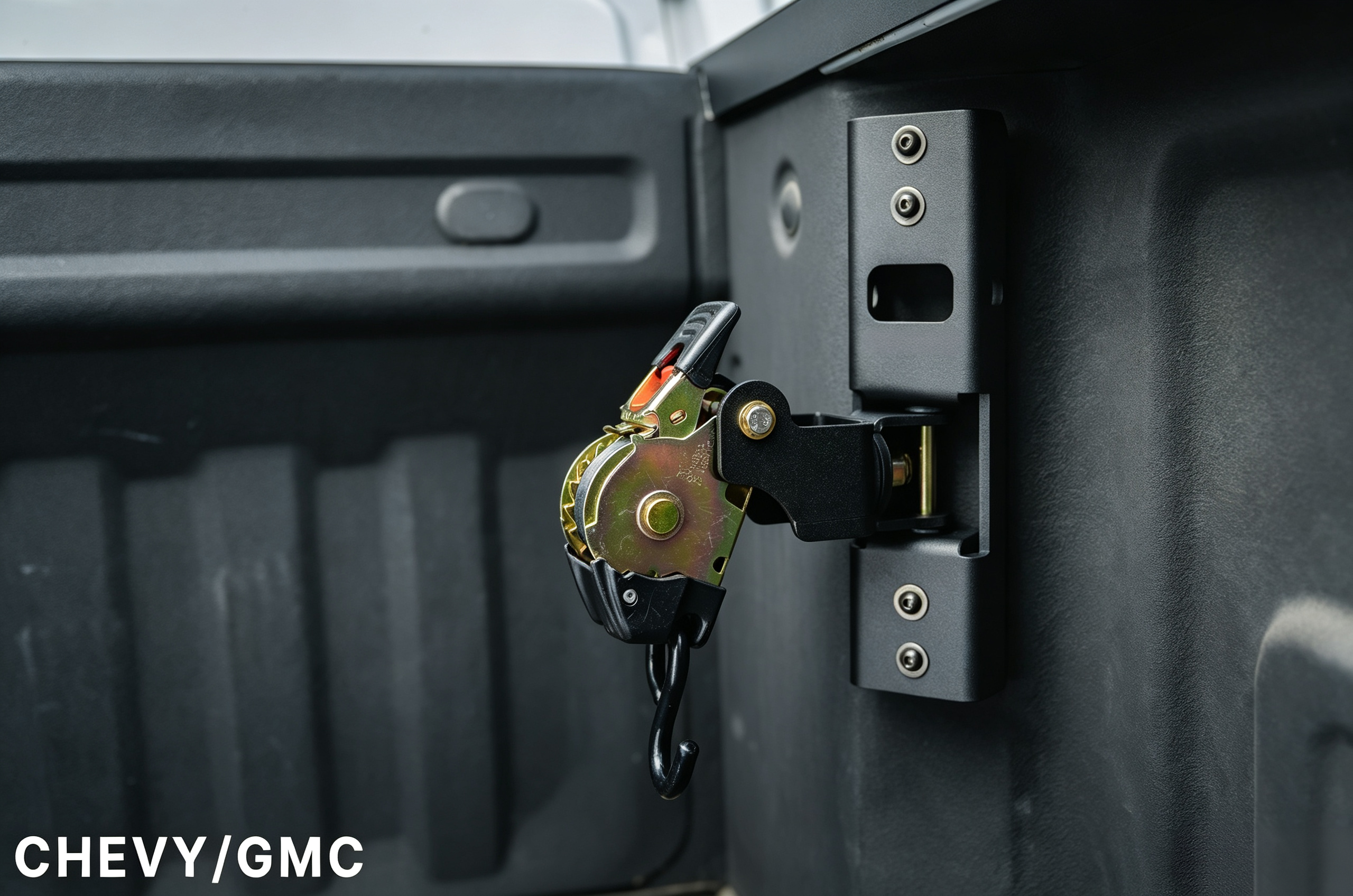 Retractable Truck Bed Ratchet Straps with Dual-Pivot Mounting & Tangle-Free Cargo Control