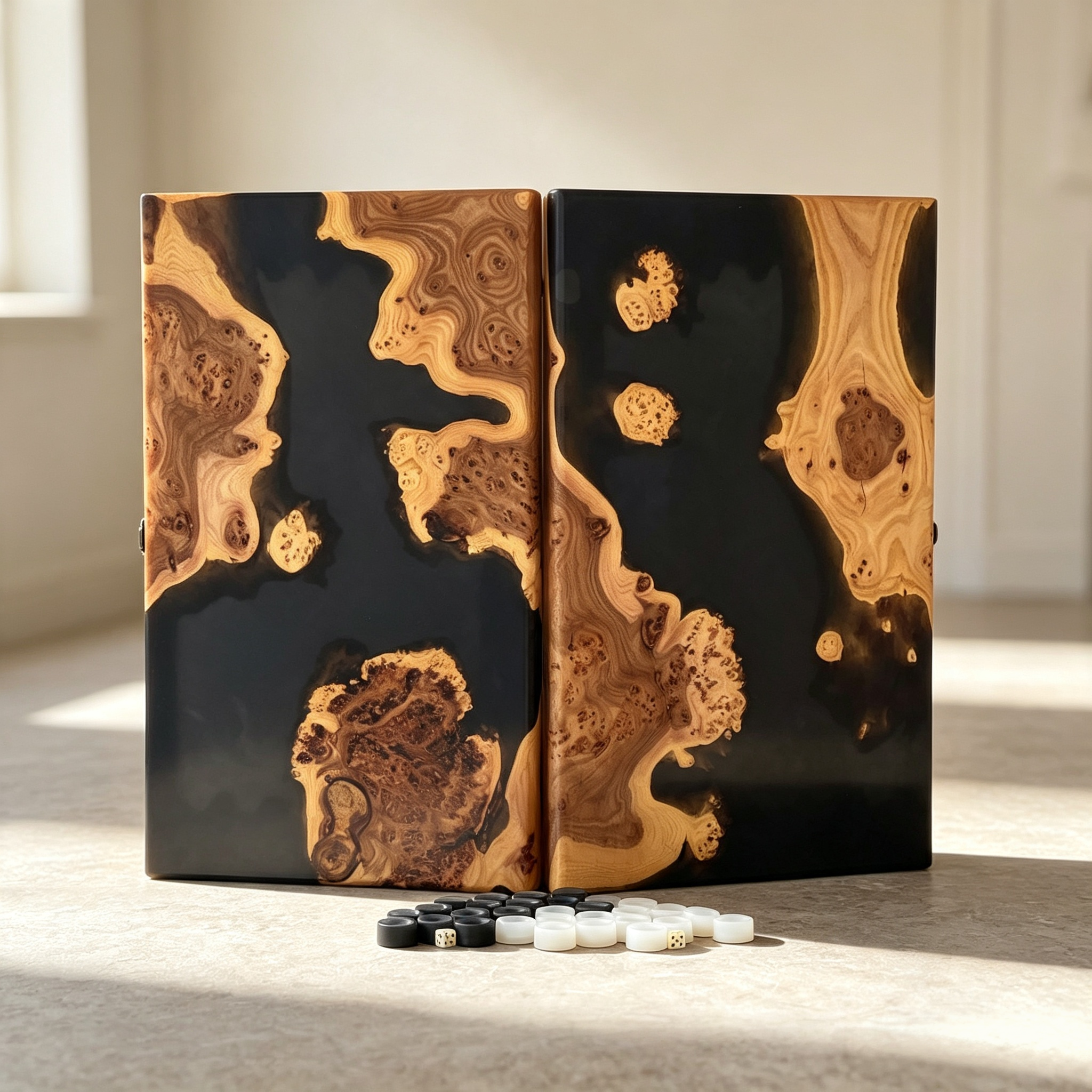 Luxury Epoxy Resin Backgammon Set