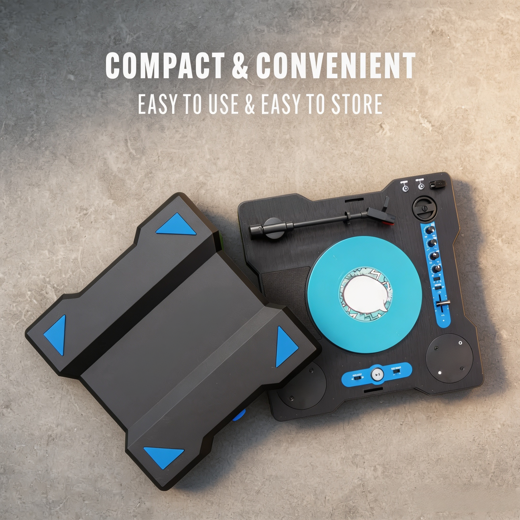 Portable Scratch Turntable with Built-In Speaker, Bluetooth, Rechargeable Battery & USB Recording
