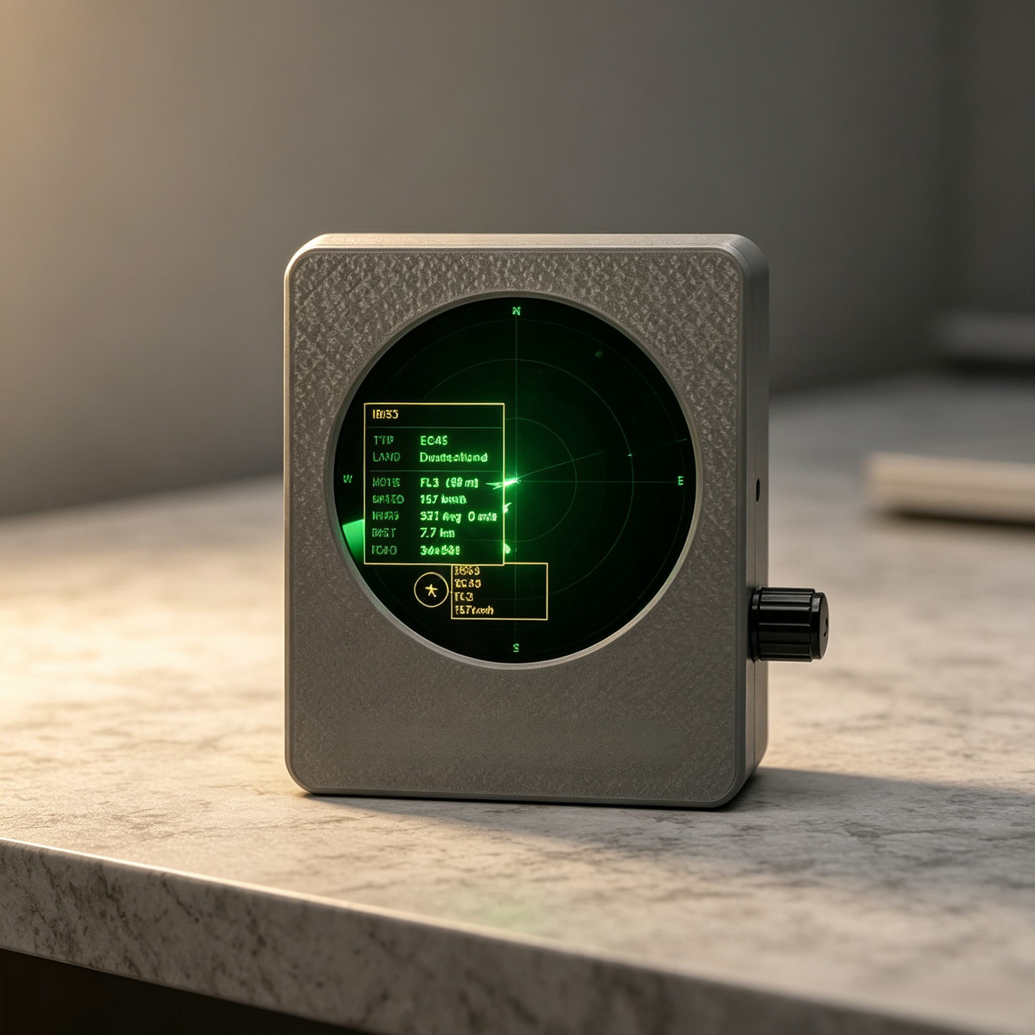 Desktop Live Flight Radar Display with Real-Time Aircraft Tracking, 2.8" Round Screen & Wi-Fi Connectivity