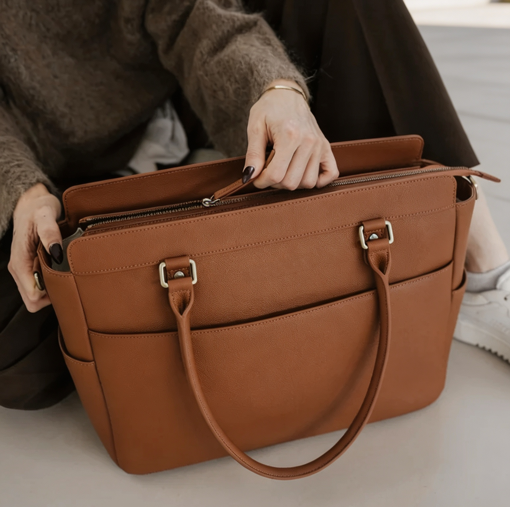 Camera Handbag with Protective Compartments, 16" Laptop Storage & Water-Repellent Design