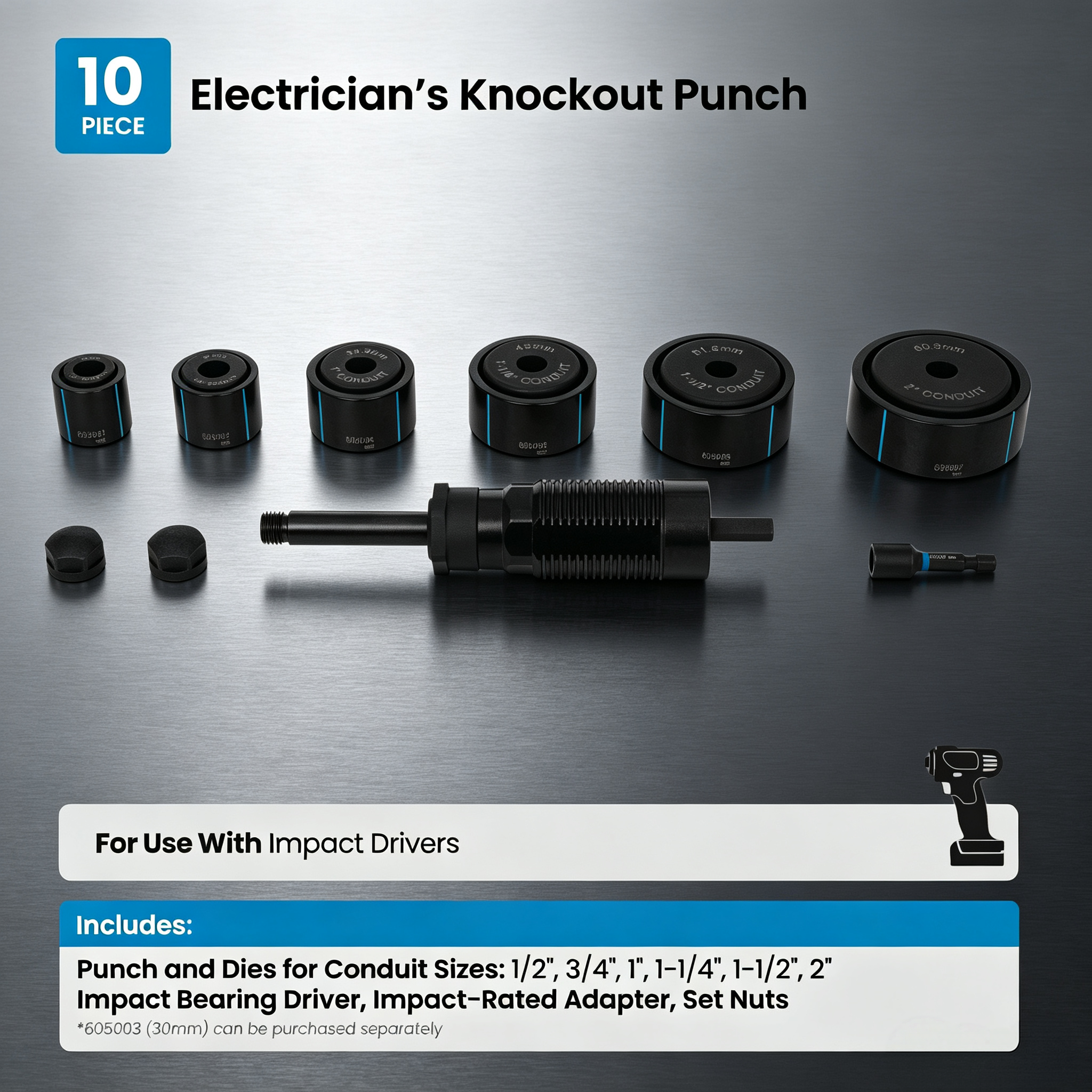 10-Piece Knockout Punch Die Set