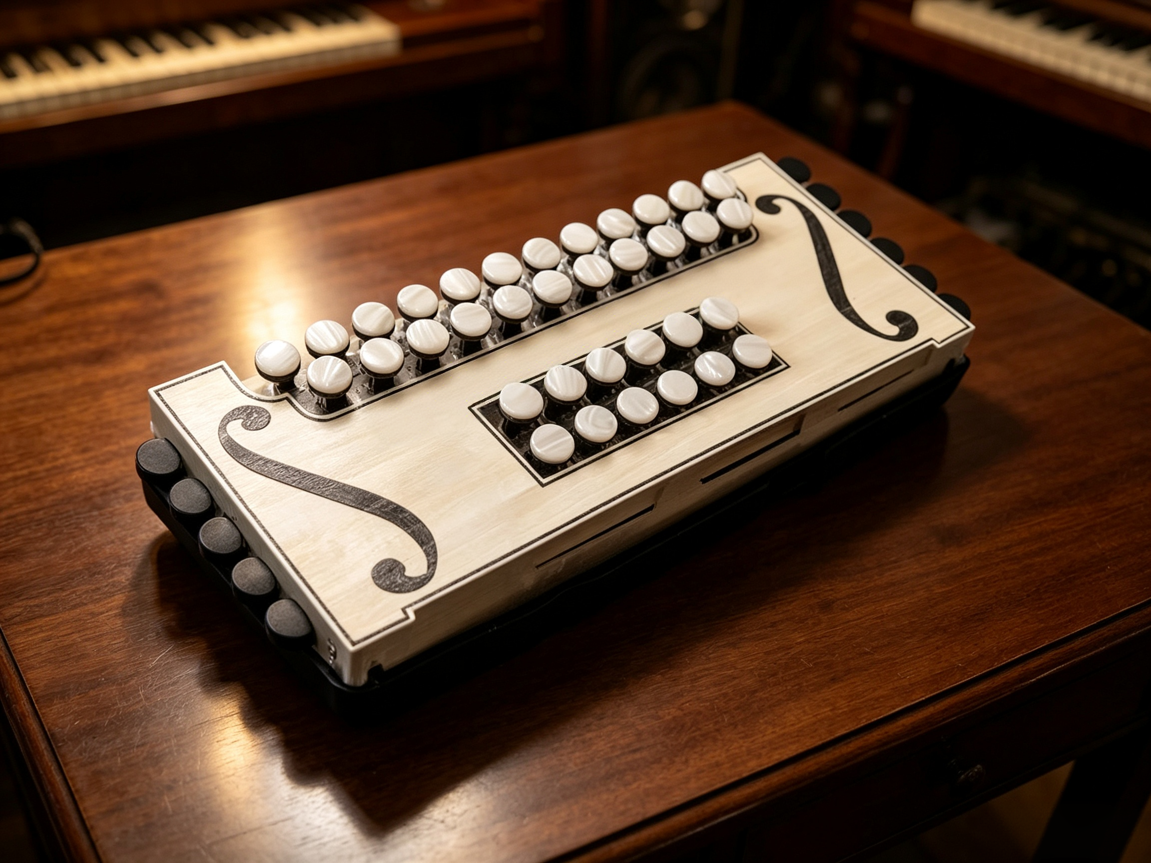 Electronic Digital Accordion with MIDI Support, Built-In Synthesizer & Portable Design for Music Creation, Performance and Practice